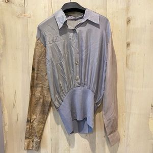 Bless Service Silk Wooden Print Shirt 🪵